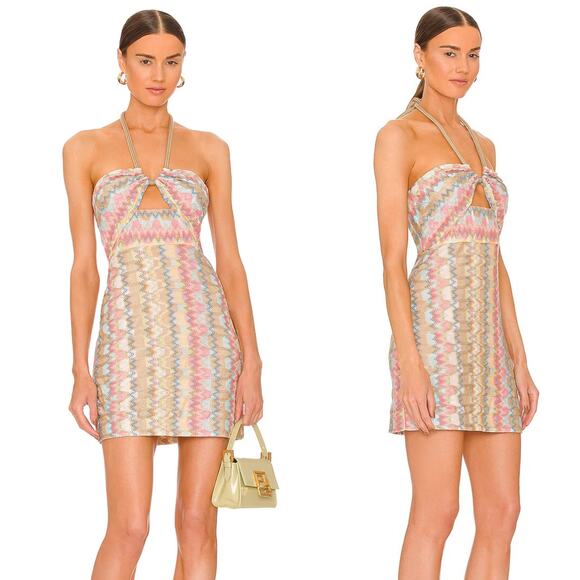 Alexis Dress Everest Knit Halter Mini Dress Multicolor Size M - Picture 1 of 9